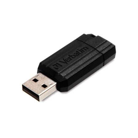 Verbatim 64GB PinStripe Retractable USB 2.0 Flash Thumb Drive with Microban Antimicrobial - Image 2