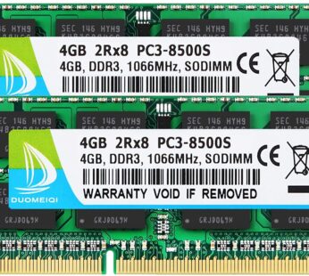 DUOMEIQI 8GB Kit (2 X 4GB) 2RX8 PC3-8500 PC3-8500S DDR3 RAM 8GB 1066MHz SODIMM CL7 204 Pin