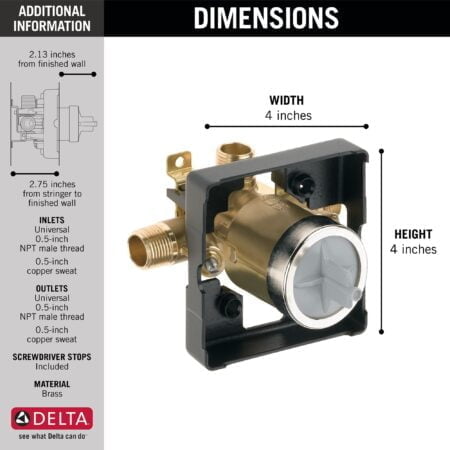 Delta Faucet R10000-UNBXHF MultiChoice Universal Shower Valve Body for Shower Faucet Trim - Image 3