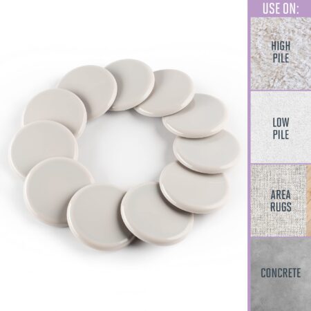 Super Sliders 3 1/2" Round Reusable Furniture Sliders for Carpet - Effortless Moving and S - Image 3