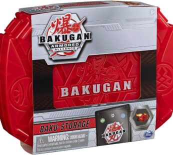 Bakugan, Baku-Storage Case with Dragonoid Collectible Action Figure and Trading Card, Red