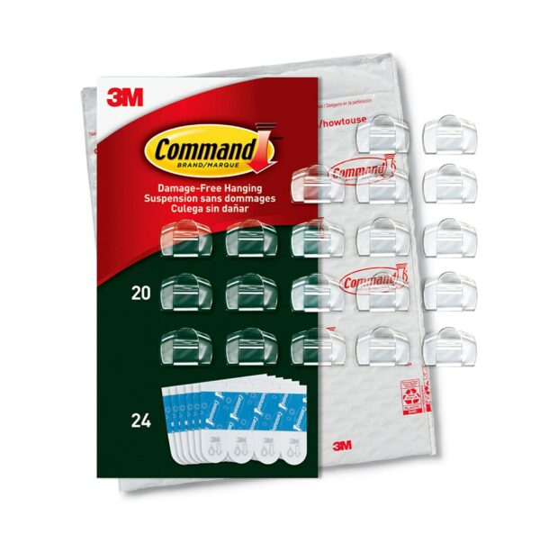 Command Outdoor Light Clips, Damage Free Hanging Outdoor Light Clips with Adhesive Strips,