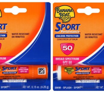 Banana Boat Sport SPF 50 Sunscreen Lip Balm (2 Pack)