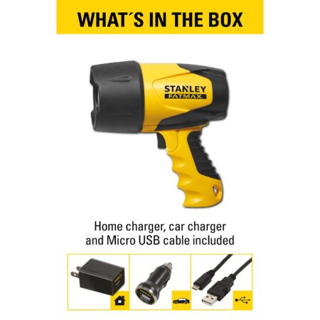 STANLEY FATMAX FL5W10 Rechargeable 520 Lumen Lithium Ion Waterproof LED Spotlight Flashlig - Image 5