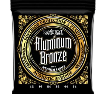 Ernie Ball Medium Light Aluminum Bronze Acoustic Guitar Strings, 12-54 Gauge (P02566)