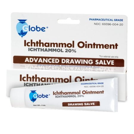 Globe Ichthammol Ointment 20% (Drawing Salve) 1 OZ - Soothing Skin Relief, Treatment of Ec