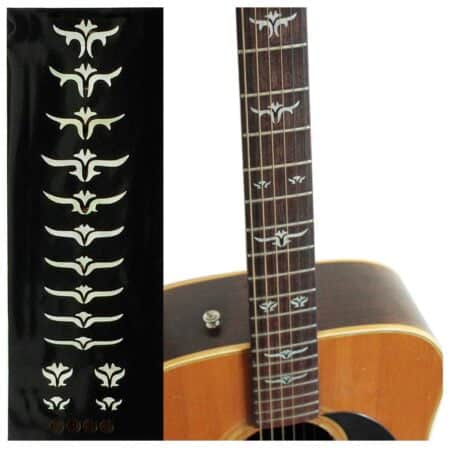 Jockomo Tailored Leaf (White Pearl) Guitar Inlay Sticker - Image 2