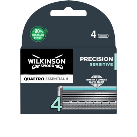 Wilkinson Sword Quattro Titanium Sensitive Razor Blade, 4 Count