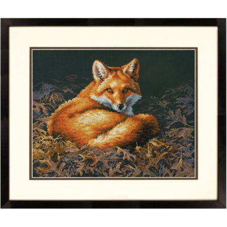 Dimensions Sunlit Fox Counted Cross Stitch Kit, 14 Count Black Aida, 14'' x 11'' - Image 2