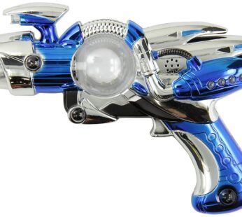Super Spinning Laser Space Blaster with LED Light & Sound (Colors May Vary)