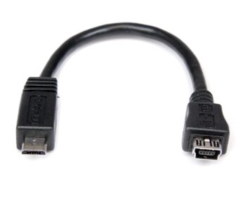 StarTech.com 6in Micro USB to Mini USB Adapter Cable M/F – Micro USB male to Mini USB fema