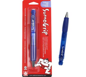 SAKURA SumoGrip Pencil with Comfort Grip – 0.5 mm Ergonomic Mechanical Pencil – Clear Blue