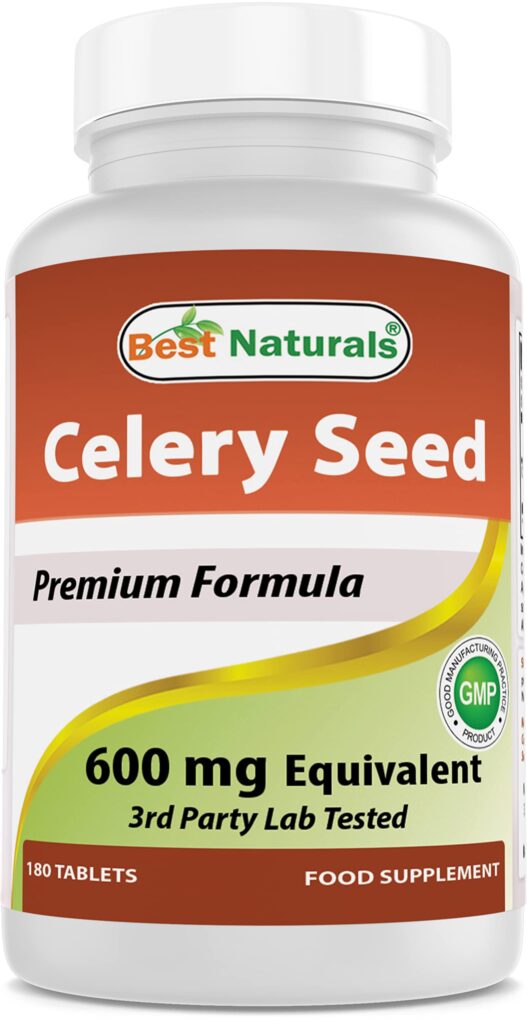 Best Naturals Celery Seed 600 Mg Tablet, 180 Count (817716014401)