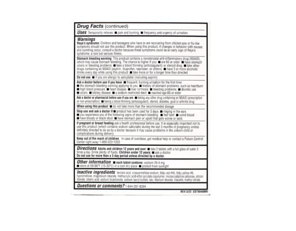 Cystex Plus Urinary Pain Relief Tablets 40 ea - Image 2