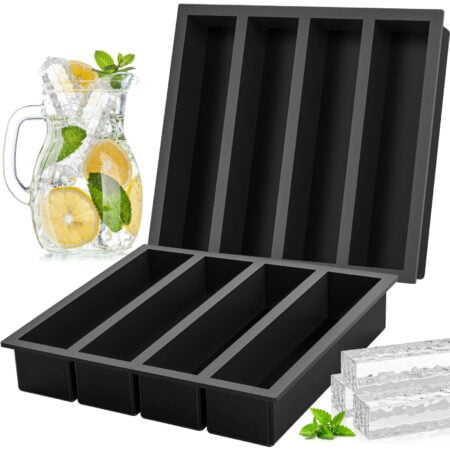 Vinkoe Kitchen Silicone Ice Cube Trays Large for Whisky, Collins Ice Cube Mold Tray Also U