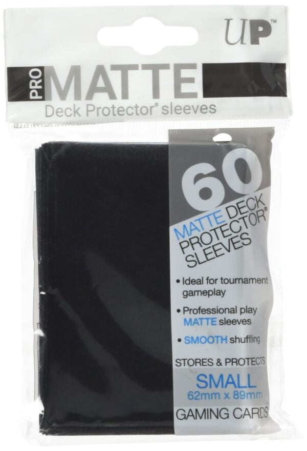 Ultra Pro 60ct Pro-Matte Black Small Deck Protectors, black, small