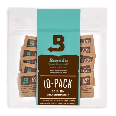 Boveda 62% Two-Way Humidity Control Packs For Storing   oz   Size 4   10 Pack   Moisture A