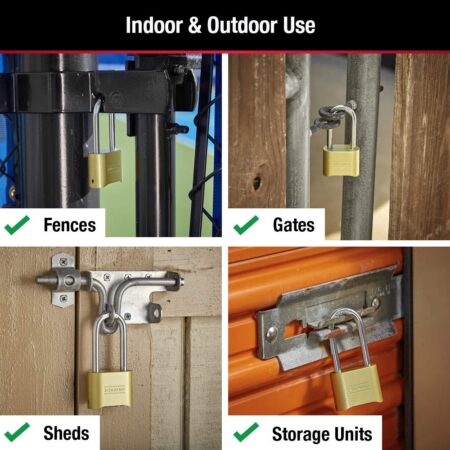 Master Lock 175LH Set Your Own Combination Padlock, 2-1/4 in. Shackle, Brass Finish - Image 4