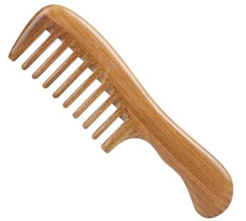 Breezelike Sandalwood Hair Comb – No Static Handmade Wide Tooth Comb – Natural Wooden Deta