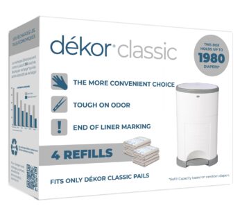 Diaper Dekor Classic Diaper Pail Refills | 4 Count | Most Economical Refill System | Quick