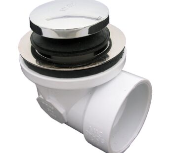 LASCO 03-4948 Bathtub Drain Elbow with Tiptoe Style Stopper with 1 1/2-Inch PVC Fitting, C