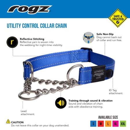 Reflective Nylon Choke Collar; Slip Show Obedience Training Gentle Choker for Extra Large - Image 3
