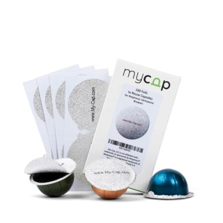 My-Cap 100 Foil Seals for Nespresso Vertuo Pods - Foil Lids to Reuse Nespresso VertuoLine