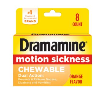 Dramamine Chewable, Motion Sickness Relief, Orange Flavor, 8 Count