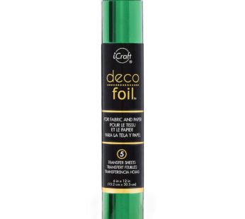 iCraft Deco Foil, 5 Transfer Sheets, 6″ x 12″, Green