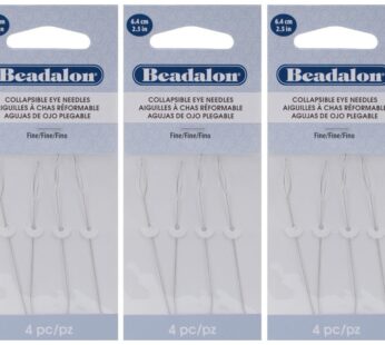3-PACK – Beadalon Collapsible Eye Needles 2.5-Inch Fine 4/Pack