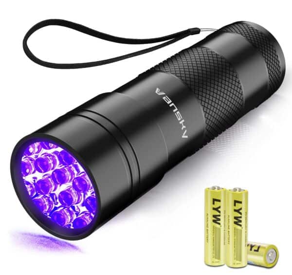 Black Light UV Flashlight,Vansky Blacklight 12 LED Urine Detector For Dog/Cat/Pet Urine &