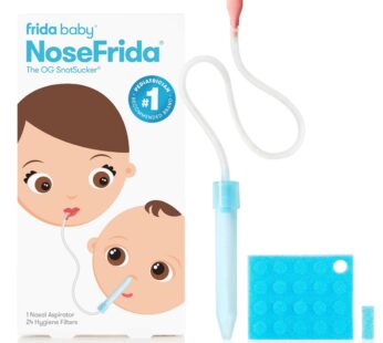 Frida Baby NoseFrida SnotSucker Nasal Aspirator for Baby, Baby Nose Sucker with 24 Extra H