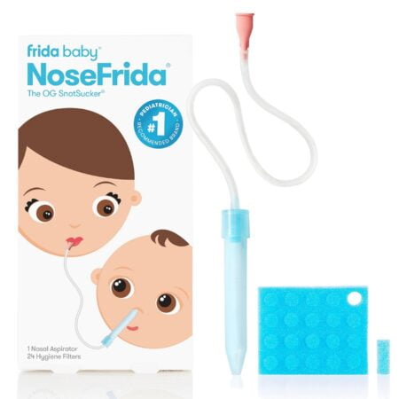 Frida Baby NoseFrida SnotSucker Nasal Aspirator for Baby, Baby Nose Sucker with 24 Extra H