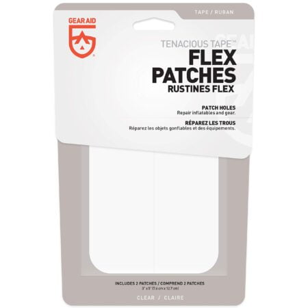 GEAR AID Tenacious Tape Flex Patches for Vinyl and Fabric Repair, Clear, Two 3" x 5" patch