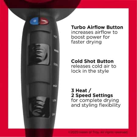 REVLON Turbo Hair Dryer | 1875 Watts of Maximum Shine, Fast Dry (Silver) - Image 3