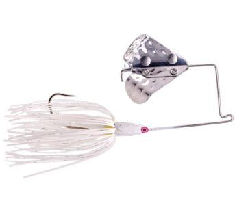 Strike King (316BM-72) Buzz King Buzzbait Fishing Lure, 204 – White, 3/16 oz, Diamond Dust