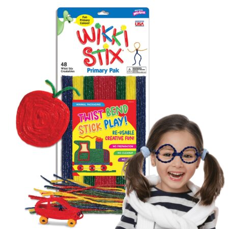 WIKKI STIX Arts & Crafts for Kids Primary Park of 48 Reusable Waxed Yarn Strands; Perfect - Image 2