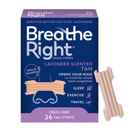 Breathe Right Nasal Strips Lavender Scent Extra Strength Tan Nasal Strips Help Stop Snorin - Image 2