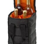 Wine Carrier Tote Bag - 4 Bottle Pockets - Attractive wine bag with thick external padding
