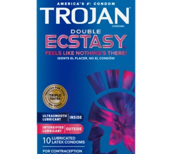 Trojan Double Ecstasy Lubricated Condoms – 10 Count