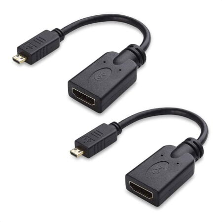 Cable Matters 2-Pack Micro HDMI to HDMI Adapter (HDMI to Micro HDMI Adapter) 6 Inches with