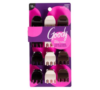 Goody Claw Clip, Small, 12 Count, ASSORTED COLORS
