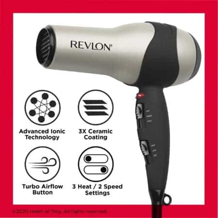 REVLON Turbo Hair Dryer | 1875 Watts of Maximum Shine, Fast Dry (Silver) - Image 4