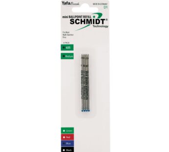 Schmidt 635 Mini D1 Ballpoint Refill Medium, 4 Pack, Blue (SC58150)