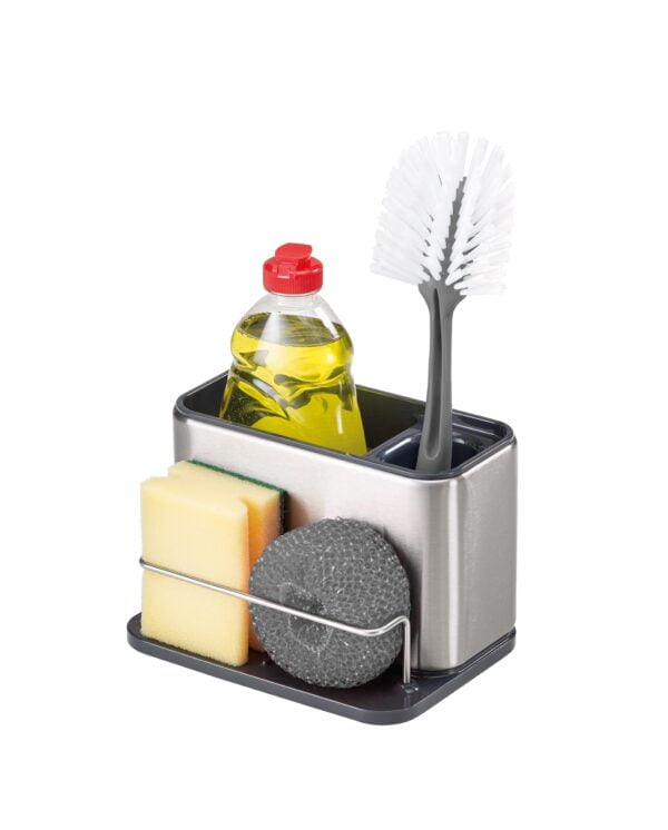 Joseph Joseph Surface Sink Caddy Stainless Steel Sponge Holder Organizer for Kitchen, Larg