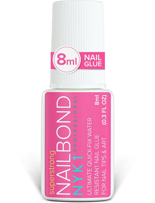 Super Strong Nail Glue For Nail Tips, Acrylic Nails and Press On Nails (8ml) NYK1 Nail Bon