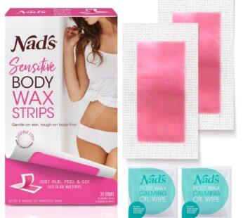 Nad s Body Wax Strips for Sensitive Skin, Hair Removal for Sensitive Skin, Hypoallergenic,