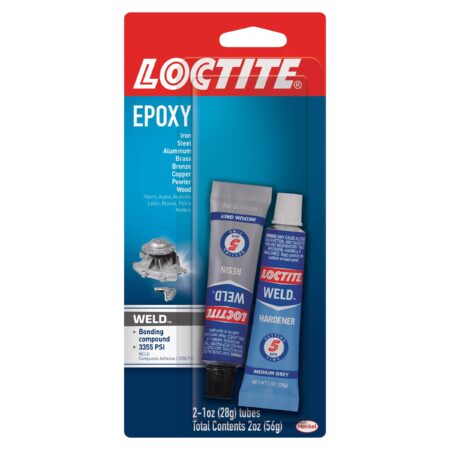 Loctite Epoxy Weld Bonding Compound, 1 oz, 1, Adhesive System, 1 tube of hardener, 1 tube