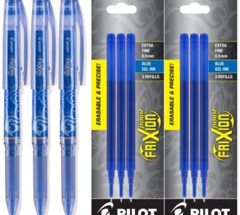 Pilot Frixion Point Gel Ink Stick Pens, Erasable, Extra Fine Point 0.5mm, Blue Ink, Pack o