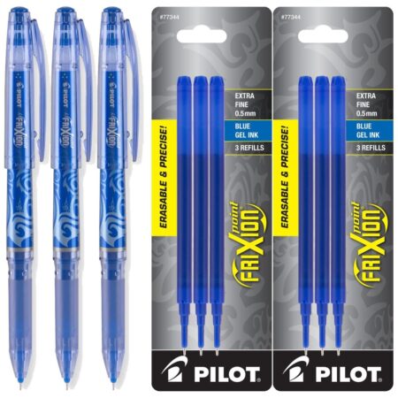 Pilot Frixion Point Gel Ink Stick Pens, Erasable, Extra Fine Point 0.5mm, Blue Ink, Pack o